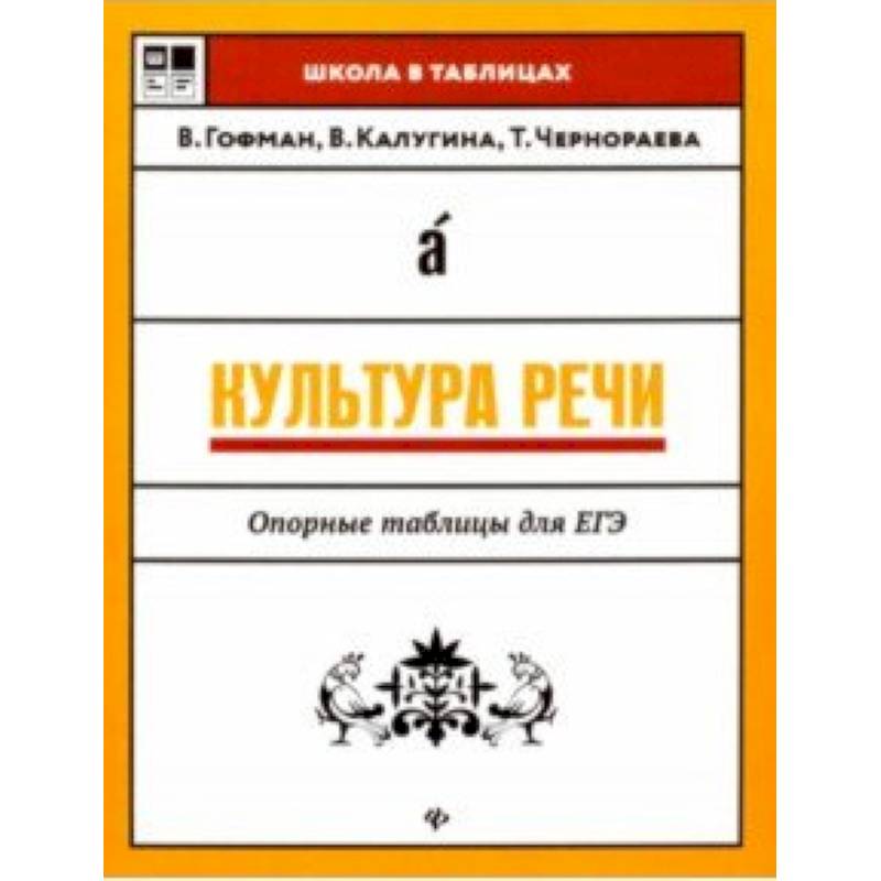 Культура речи. Опорные таблицы для ЕГЭ Культура речи. Опорные таблицы для ЕГЭ
