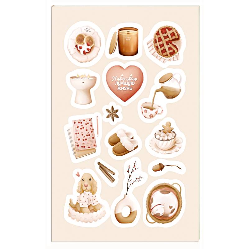 Нежность деталей. Набор стикеров А5 от Ольги Примаченко (5 листов стикеров)