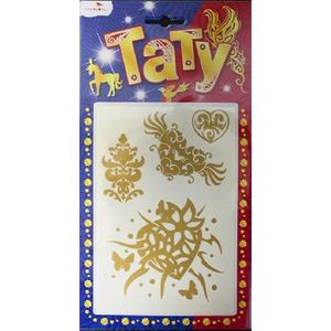 Тату Золотые для девочек. Вид 6. Сердце.BGA-1002F