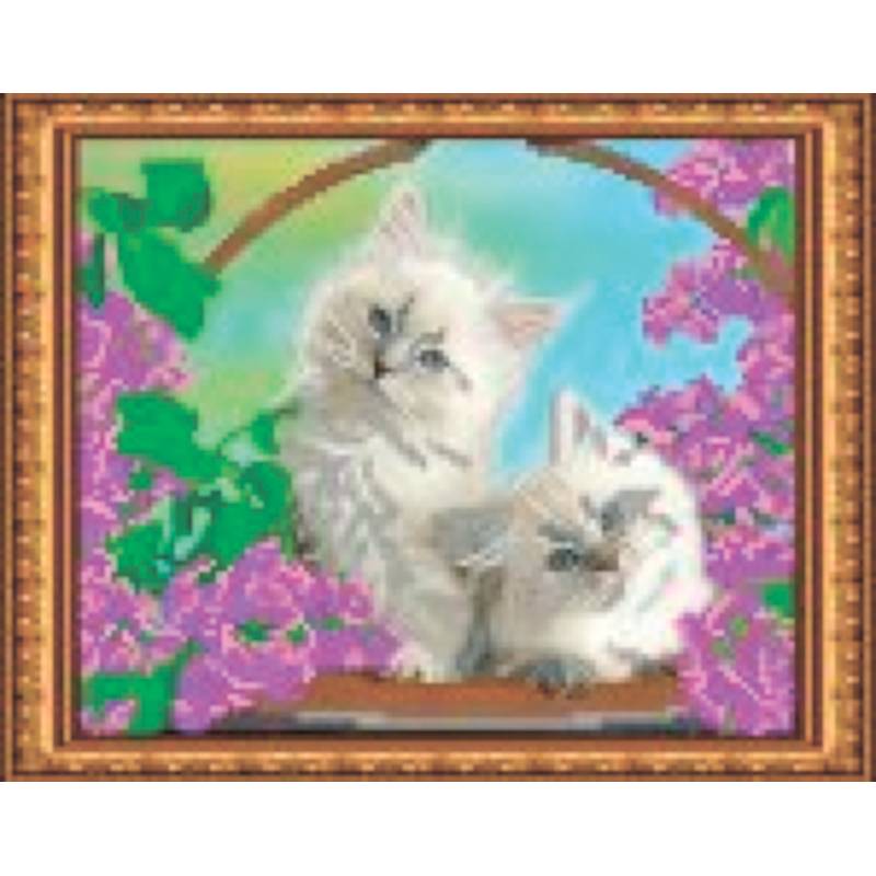 Набор для вышивания бисером «Котята» 24x19 см