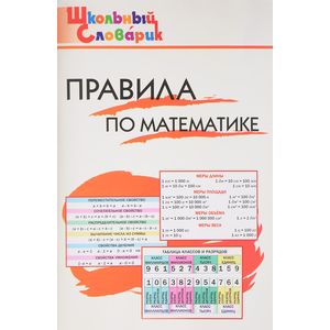 Правила по математике. Начальная школа