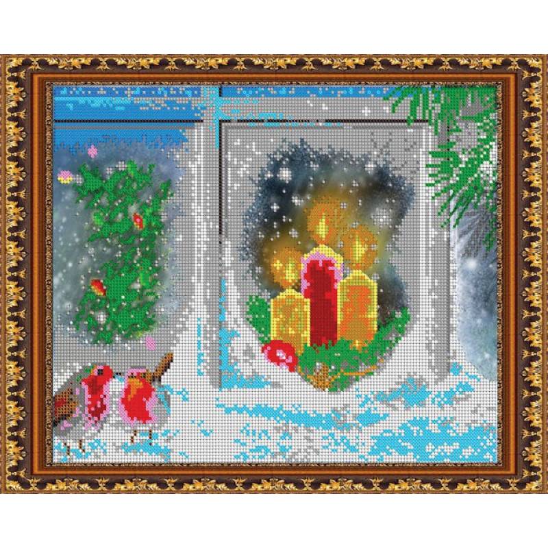 «Светлица» набор для вышивания бисером №370 «Рождественская» бисер Чехия 31,1x25,2см