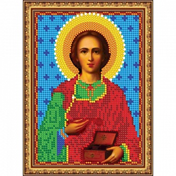 «Светлица» набор для вышивания бисером 8303М «Св. Вмч. Пантелеймон» бисер Чехия 12x16см