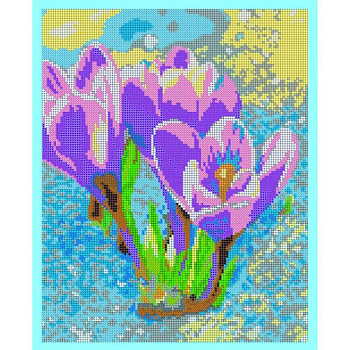 ВЛ-138П 'Крокусы' 24*30см набор для вышивания чешским бисером 'Вышивочка'