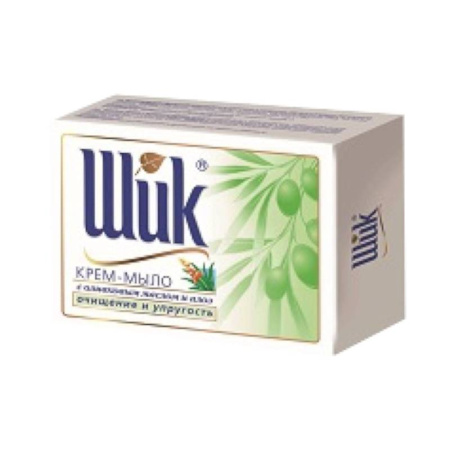 Туалетное крем-мыло с биодобавками 'ШИК' с оливковым маслом и алоэ. 100 г