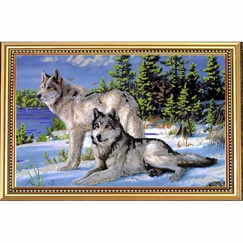 «Светлица» набор для вышивания бисером №082 «Волки» бисер Чехия 54,3x34,1 см
