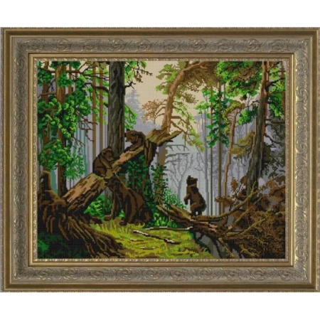 «Светлица» набор для вышивания бисером №225 «Утро в сосновом лесу» бисер Чехия 24x30 см